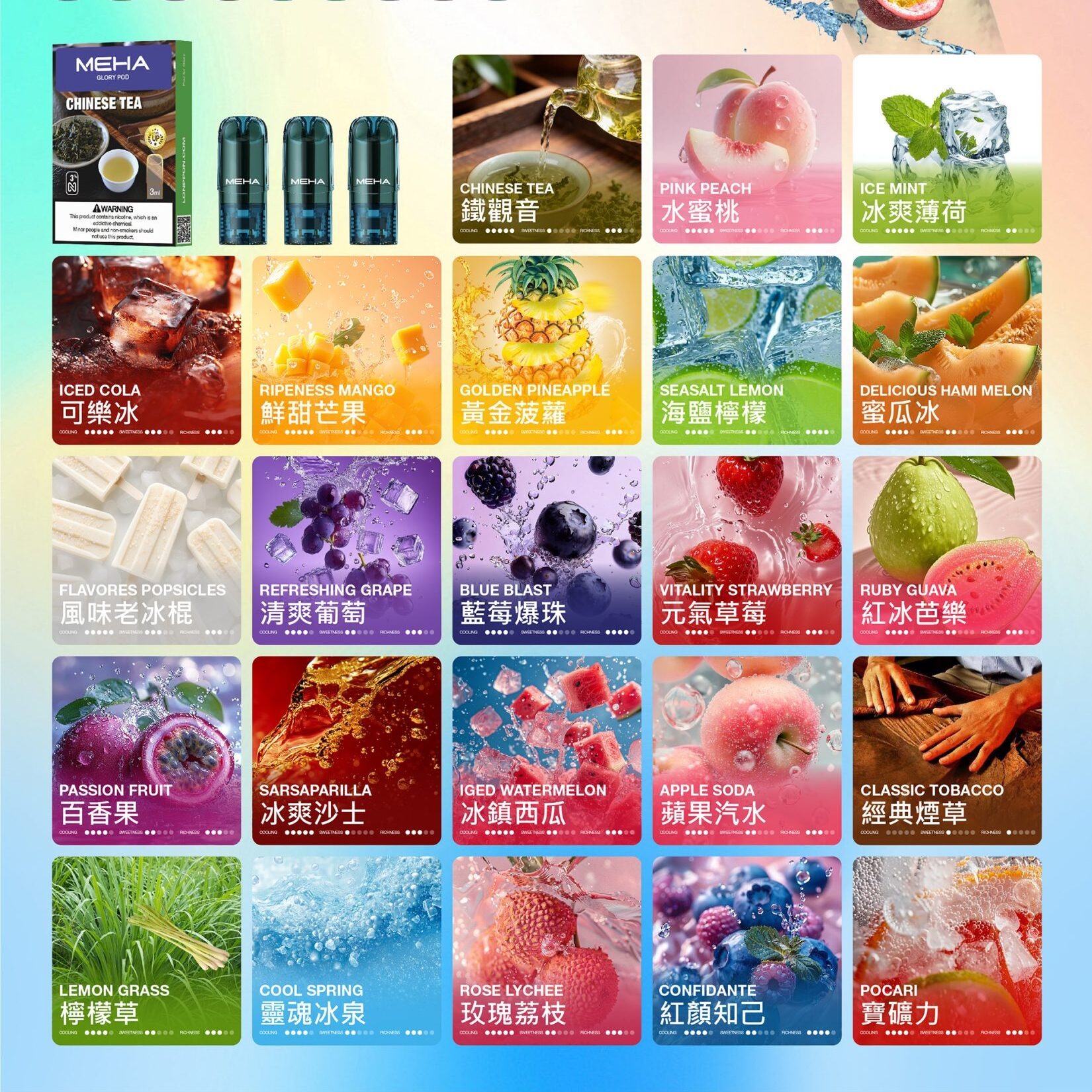 MEHA 一代煙彈現貨｜魅嗨霧化彈 3 顆裝｜適配 RELX 一代主機 | 檸檬草